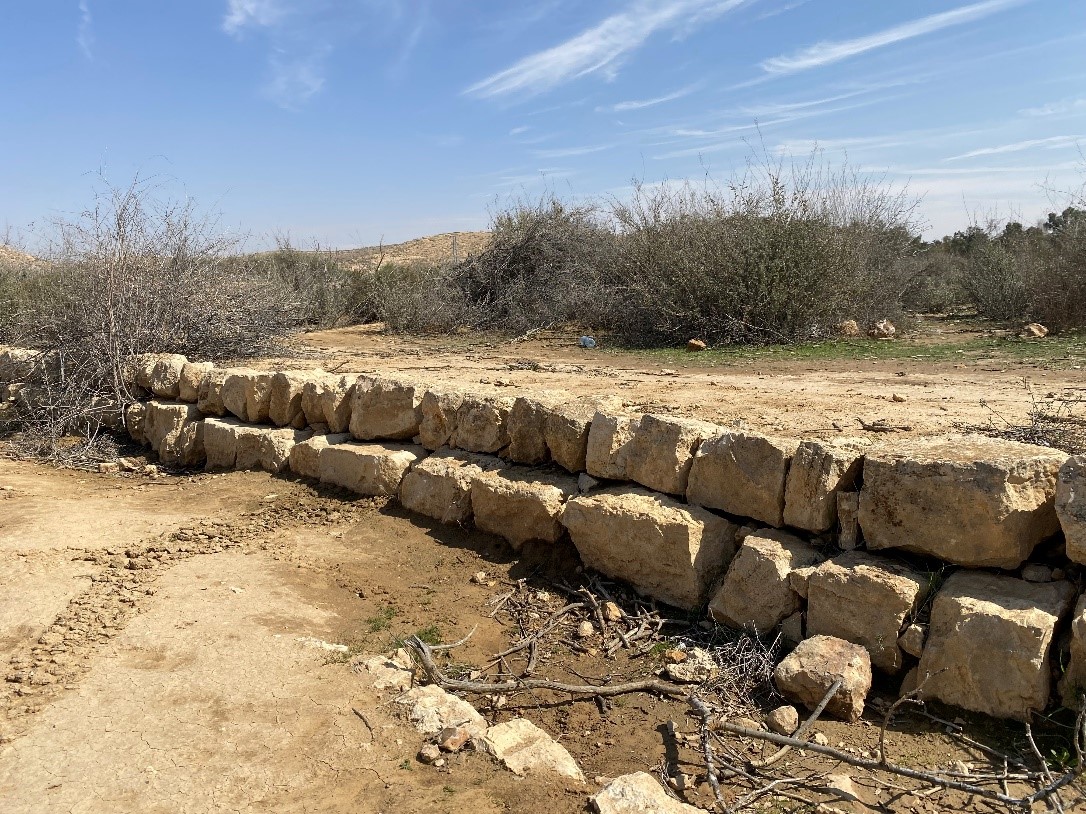 Typical exposed cross-wadi stonewall terrace.